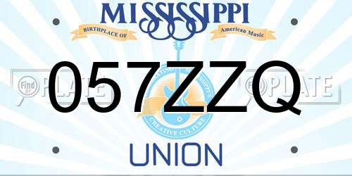 057ZZQ Mississippi License Plate
