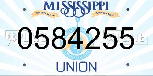 0584255 Mississippi License Plate