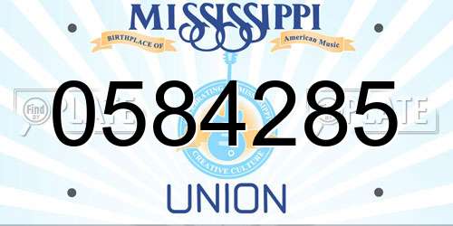 0584285 Mississippi License Plate
