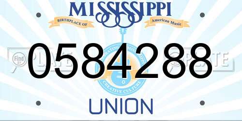 0584288 Mississippi License Plate