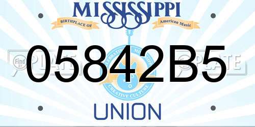 05842B5 Mississippi License Plate