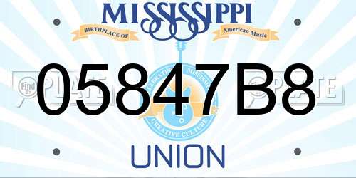 05847B8 Mississippi License Plate