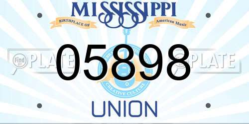 05898 Mississippi License Plate