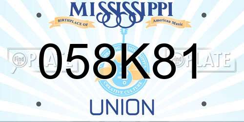 058K81 Mississippi License Plate