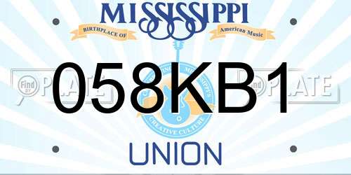 058KB1 Mississippi License Plate