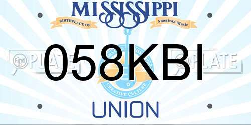 058KBI Mississippi License Plate