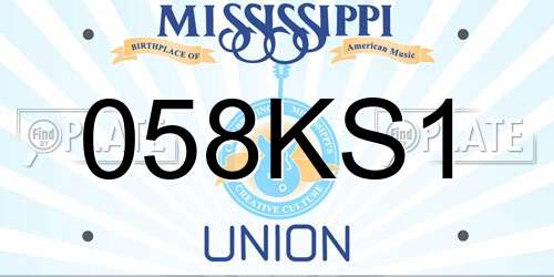 058KS1 Mississippi License Plate
