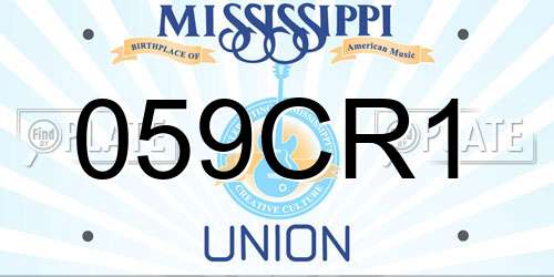 059CR1 Mississippi License Plate