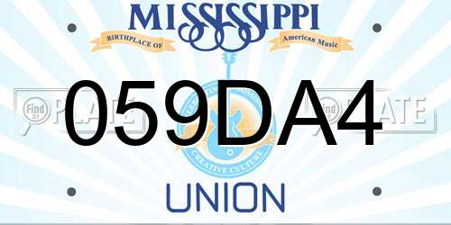 059DA4 Mississippi License Plate