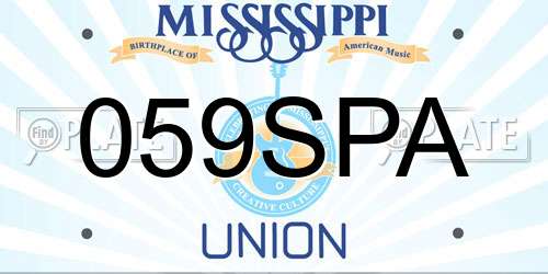 059SPA Mississippi License Plate