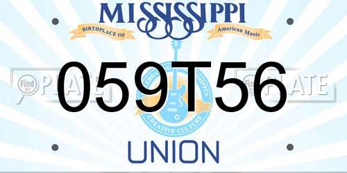 059T56 Mississippi License Plate