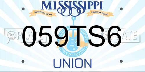 059TS6 Mississippi License Plate