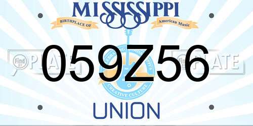 059Z56 Mississippi License Plate