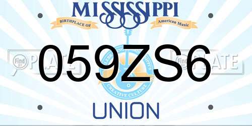 059ZS6 Mississippi License Plate
