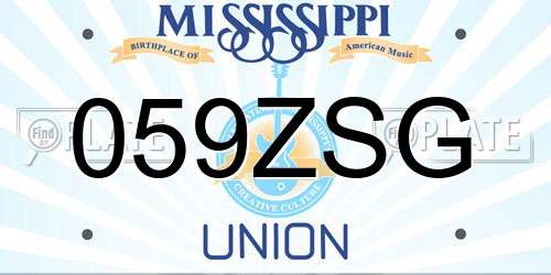 059ZSG Mississippi License Plate