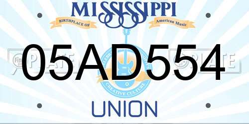 05AD554 Mississippi License Plate