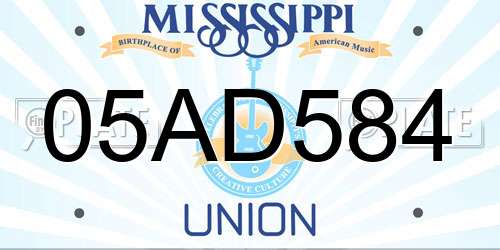 05AD584 Mississippi License Plate