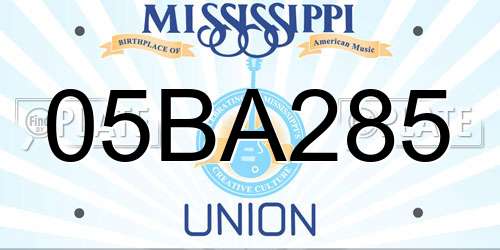 05BA285 Mississippi License Plate