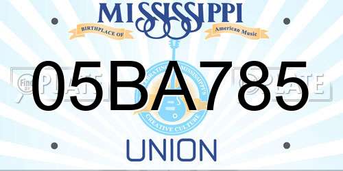 05BA785 Mississippi License Plate