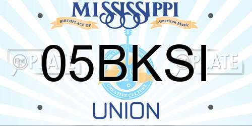 05BKSI Mississippi License Plate