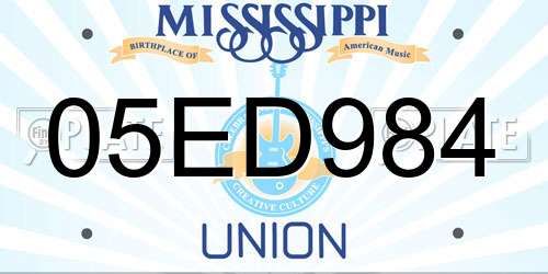 05ED984 Mississippi License Plate