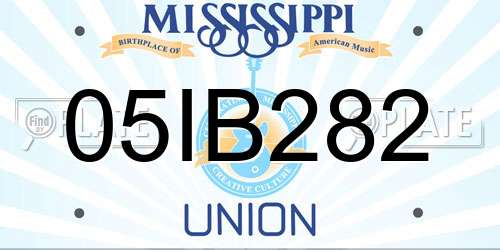 05IB282 Mississippi License Plate