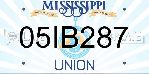 05IB287 Mississippi License Plate