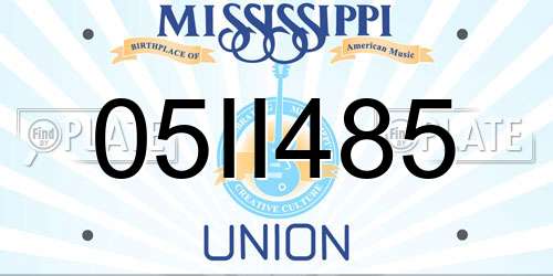 05II485 Mississippi License Plate