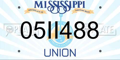 05II488 Mississippi License Plate