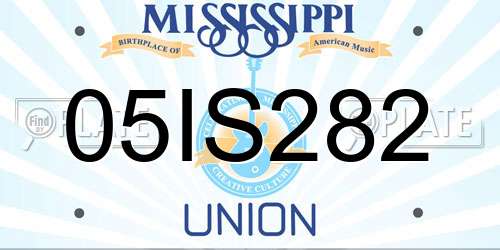 05IS282 Mississippi License Plate