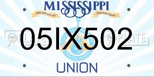 05IX502 Mississippi License Plate
