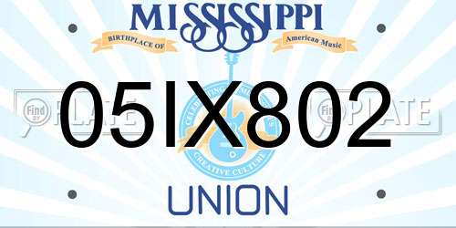 05IX802 Mississippi License Plate