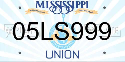 05LS999 Mississippi License Plate