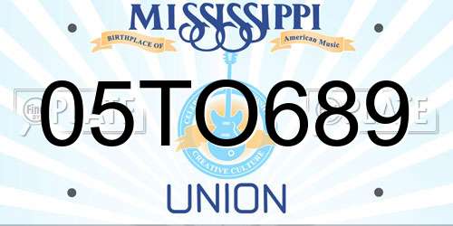 05TO689 Mississippi License Plate