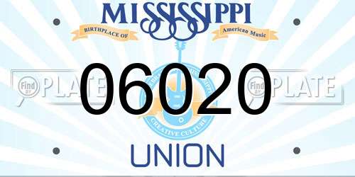 06020 Mississippi License Plate