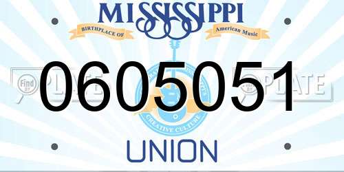 0605051 Mississippi License Plate
