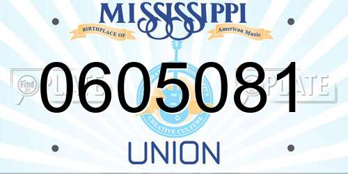 0605081 Mississippi License Plate
