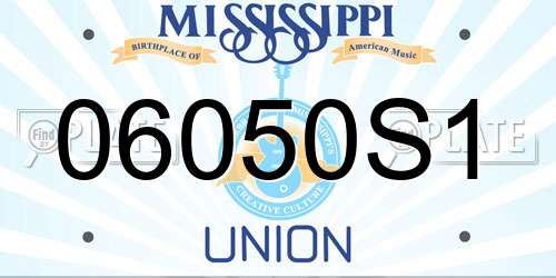 06050S1 Mississippi License Plate
