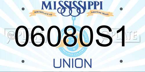 06080S1 Mississippi License Plate