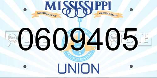 0609405 Mississippi License Plate