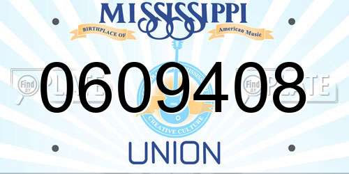 0609408 Mississippi License Plate