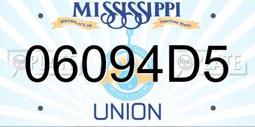 06094D5 Mississippi License Plate