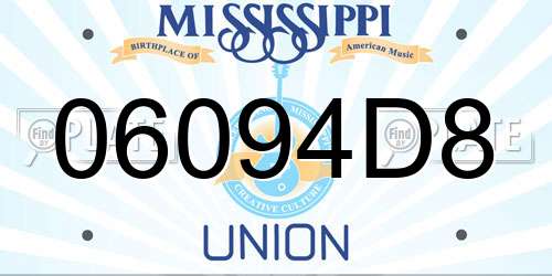 06094D8 Mississippi License Plate