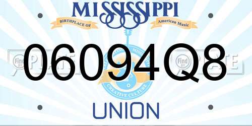 06094Q8 Mississippi License Plate