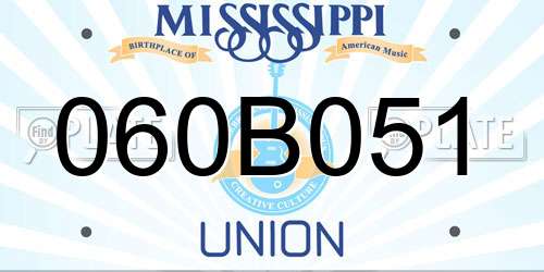 060B051 Mississippi License Plate