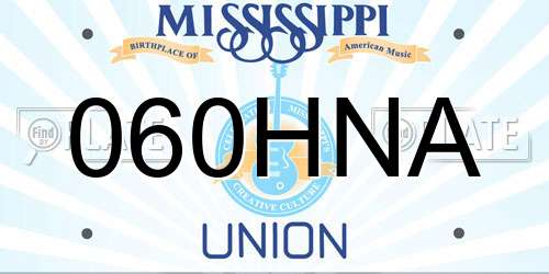 060HNA Mississippi License Plate