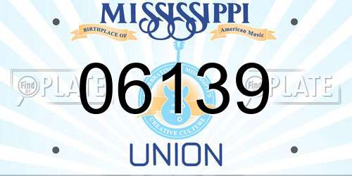 06139 Mississippi License Plate