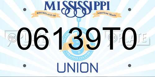 06139T0 Mississippi License Plate