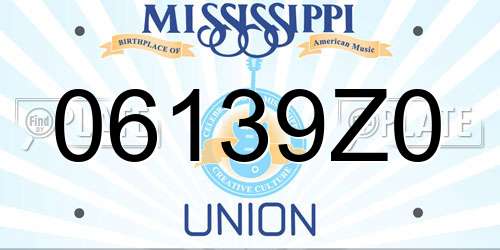 06139Z0 Mississippi License Plate