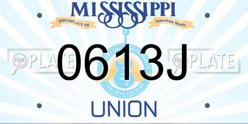 0613J Mississippi License Plate